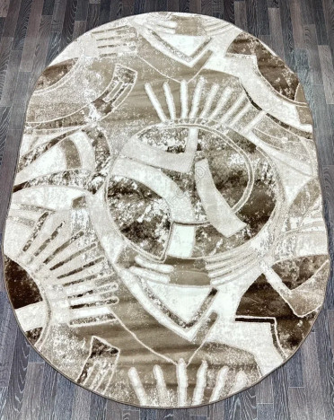 Ковер турецкий V133A Bojnord (PP Heatset Высокоплотный, коричневый) овальный